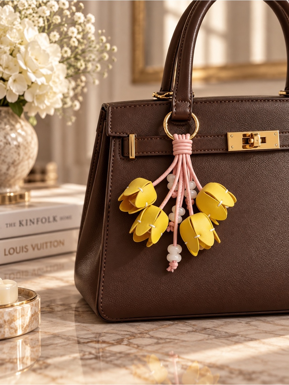 Tulip Bag Charm - Premium Vegan Leather